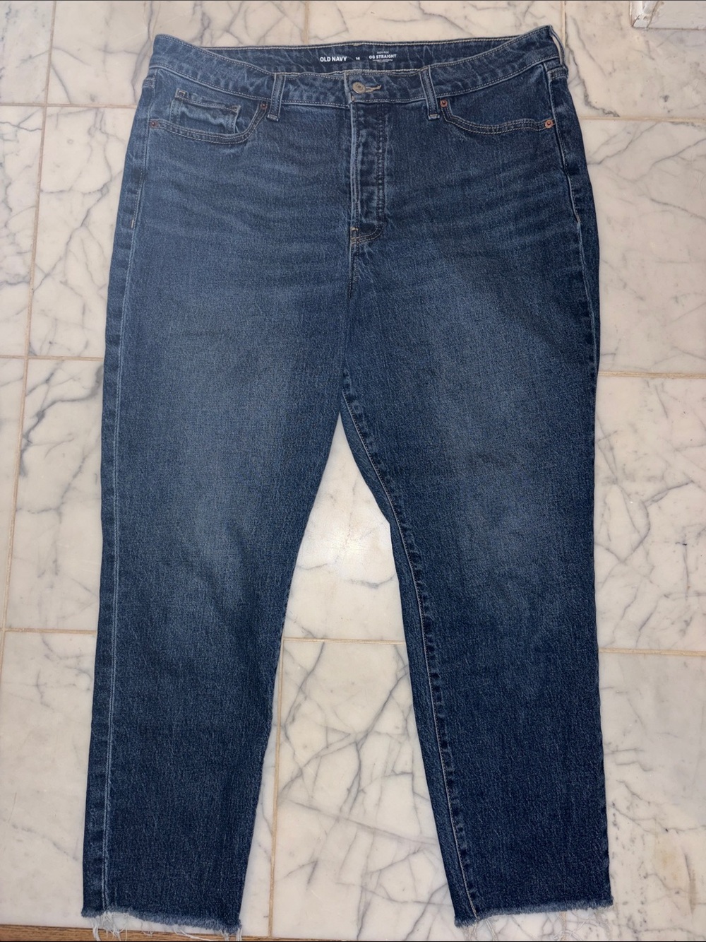 Old Navy Women's Dark Blue Straight Leg Jeans